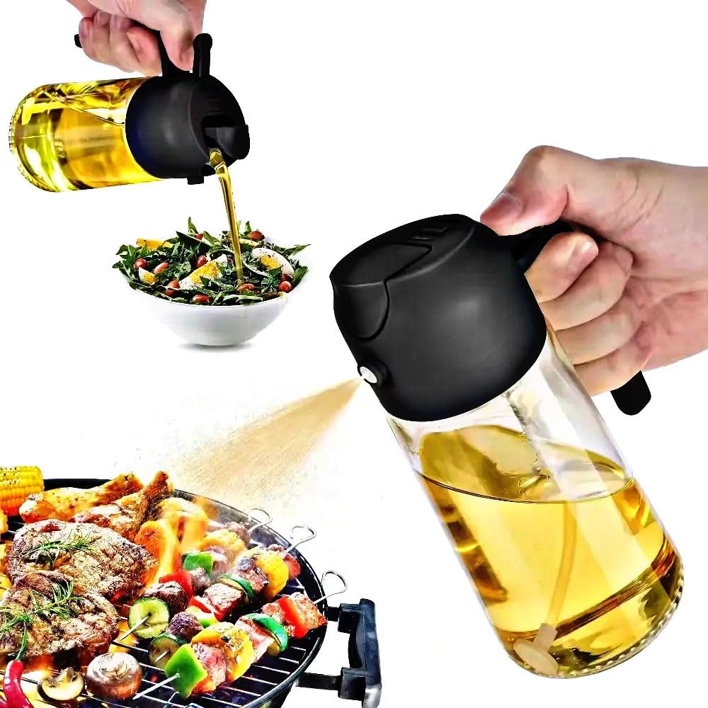 Oil Mister Spray Bottle For Cooking 16oz,kitchen oil dispenser and sprayer,2 in 1 oil dispenser 470ml,BBQ