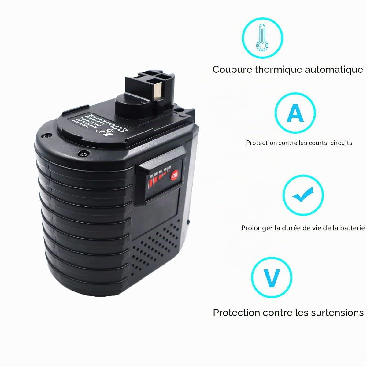 Batterie 24V 3Ah remplacer pour BOSH BAT019 BAT020 BAT021 2607335082 2607335083 2607335097 2607335098 2607335163 2607335190 2607335192 2607335216 2607335215