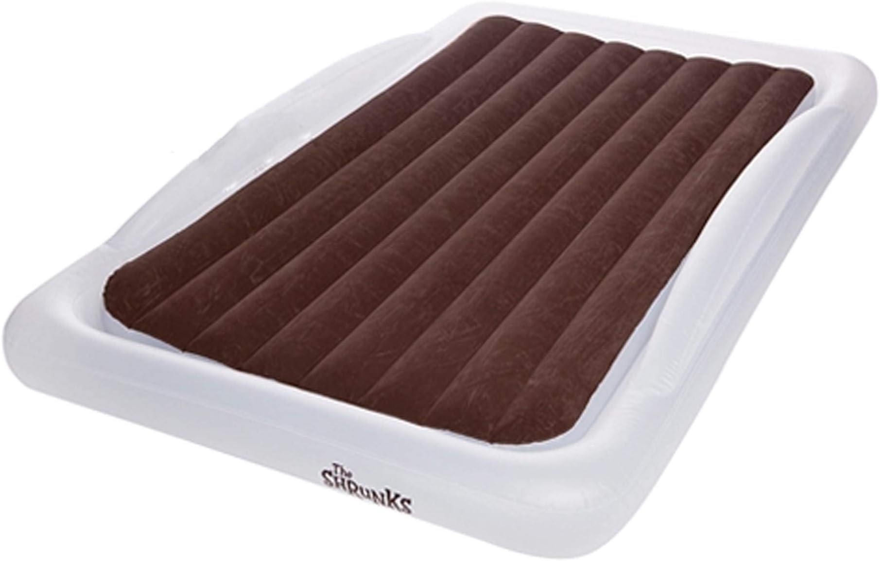 The Shrunks Kids Blow Up Inflatable Twin Air Mattress Airbed with Security Rails & Pump, Portable Travel Bed