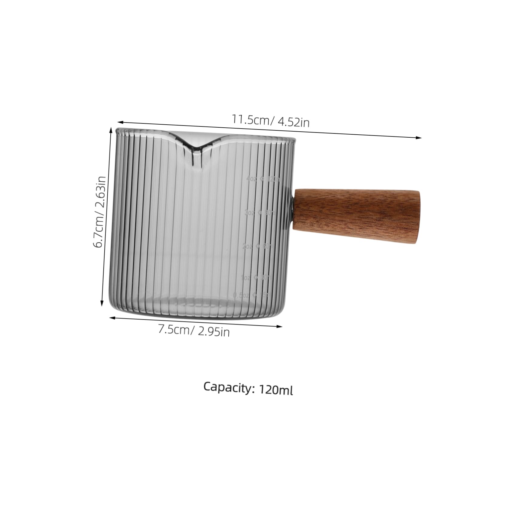 Milk Pitcher with Handle Glass Espresso Cup for Coffee Honey and More Lightweight Milk Pitcher for Kitchen Dining and Parties