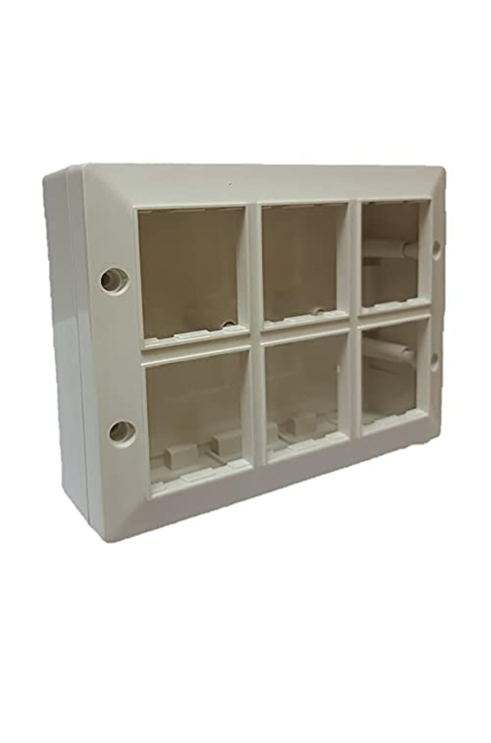 B'five 12M Modular Gang Box, 6-Compartment Electrical Switch Box, White-image-15