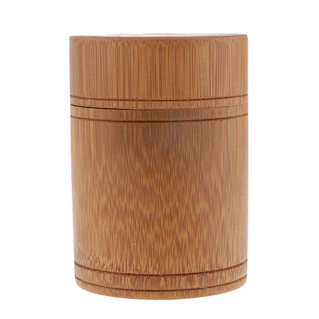 Inzopo Tea Canister Bamboo Japanese Tea Box Storage Jar with Lid Tea Caddy Pot B