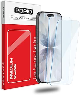 POPIO Borderless Military-Grade Gorilla Tempered Glass Compatible for iPhone 16 Pro / 17/17 Pro (Transparent) Case Friendly Full Screen Coverage with Installation Kit, Pack of 2
