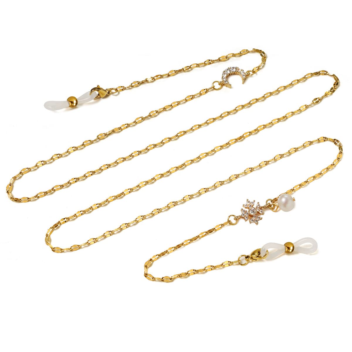 GDHKDDFL Simple and versatile glasses chains, Eyeglasses Retainer Sunglasses Strap Holder Eyewear with Pearls Eyeglass Chain for Women(1pearl)