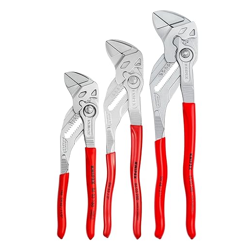 KNIPEX Tools 00 20 06 US2, Pliers Wrench 3-Piece Set