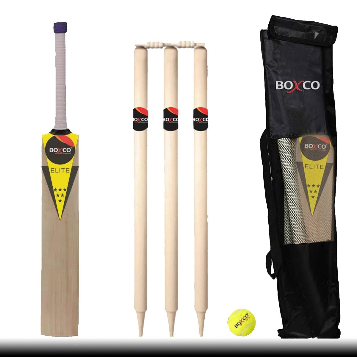 Elite Cricket Kit with Bat, Tennis Ball, Stumps, Bag (Age 12 to 14)