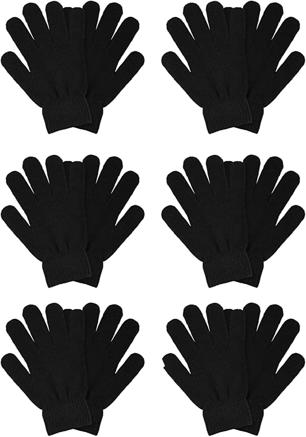 6 Pairs Winter Magic Gloves for Women Men Cold Weather Thermal Warm Stretchy Gloves Mittens Black Knit Gloves for Running Driving Hiking 6 Pairs Winter Magic Gloves for Women Men Cold Weather Thermal Warm Stretchy Gloves Mittens Black Knit Gloves for Running Driving Hiking
