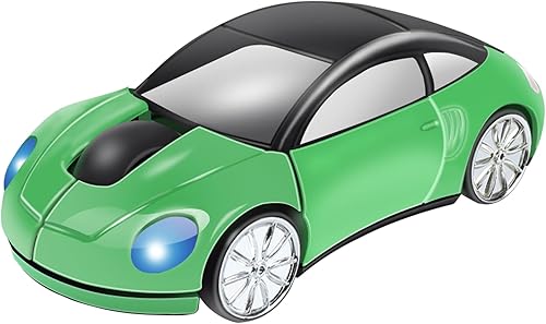 EALEK Ratón inalámbrico Cool Car Shape Mouse 2.4G Ratones inalámbricos ópticos para PC Ordenador portátil (verde)