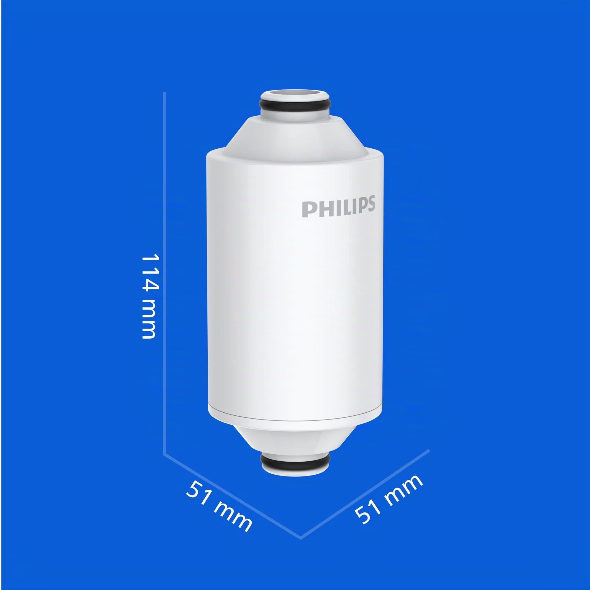Philips Water Cartouche de filtre à eau pour douche, protection pour vos cheveux et votre peau, élimine le CHLORE et les IMPURETÉS, capacité de filtration de 50.000 L