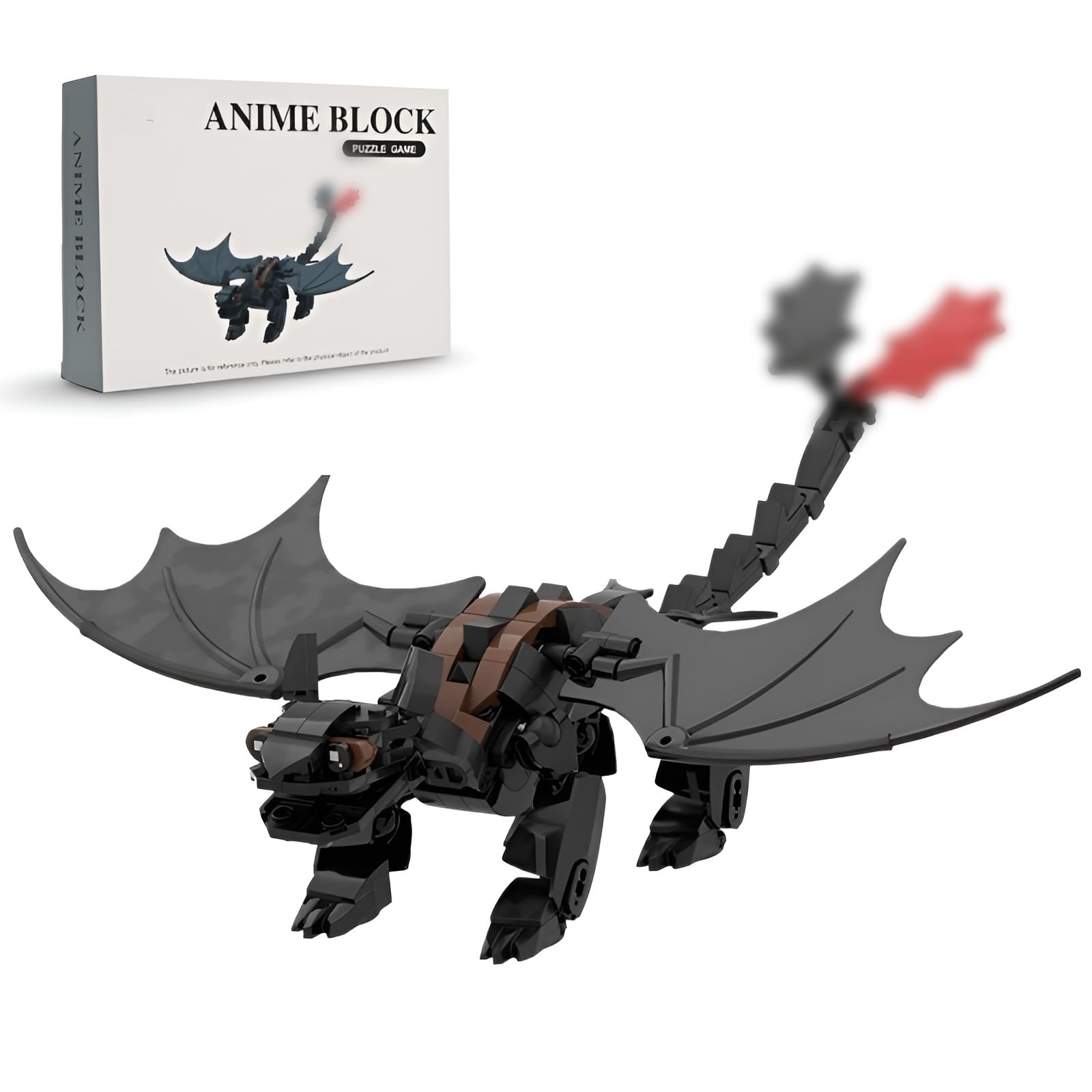 Night Black Dragon Building Blocks Set, 238 PCS Night Toothless Dragon Building Kits, MOC Animal Bricks Toy