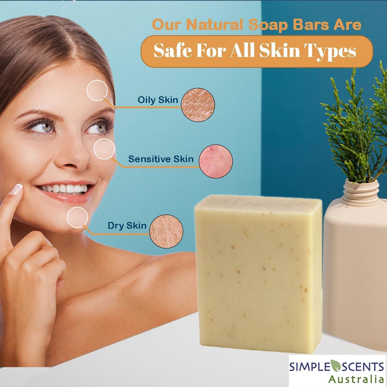 Simple Scents Australia Assorted 6 PCS Natural Soap Bars, Assorted Down to Earth, 3.5oz Each Moisturizing French Triple Milled Soap Bars Enriched with Shea Butter, Pure Plant Oil Body Soaps - Image 4