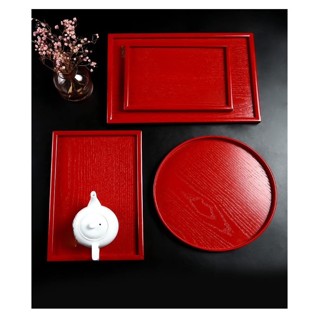 Bandeja Bandeja de Servir y Bandeja, Bandeja de Bocadillo de Madera Rectangular, Bandeja de Desayuno, decoración de Granja con Estilo Sirviendo Platos Bandejas para Servir Comida(S)