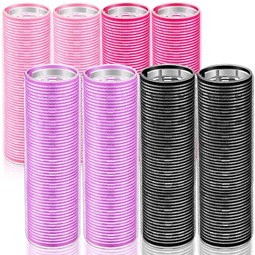 WILLBOND 8 Pcs Long Hair Rollers for Bangs Aluminum Core Curlers Thermal 4.1 x 1.2 Inch Self Grip Roller for Long and Medium Jumbo Hair Women Hairstyle