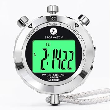 Stopwatch,Metal Stop Watch for Sports Stopwatches Timer for Sports and Competitions 2 lap with backlight-metal