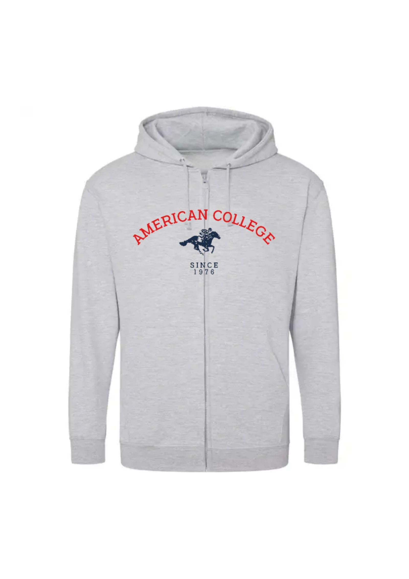 AMERICAN COLLEGE USA, Sweat Shirt, Pullover, Herren, Damen, Westen, Hoodies, Fleece, Thermo, Mit Kapuze, Unisex, Manner, Frauen Kleidung, Modell ACSZW3 MELL Grey XS