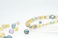 Vista 6 de Mezcla de 280 cuentas de cristal checo facetadas redondas de 0.9 oz (25 g) de 0.157 in, tonos dorados