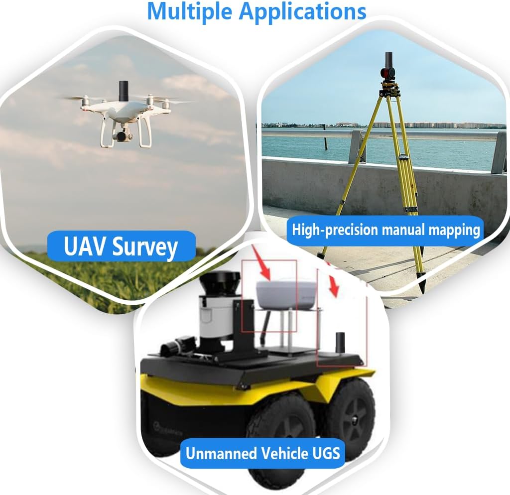 Maswell GNSS Drone Antenna Compass:B1 B2 B3 GPS:L1 L2 GLONASS:G1 G2 Galileo:E1 E5b Precise Survey Helical UAV 4 Satellites Screw SMA Ultralight Weight Antenna
