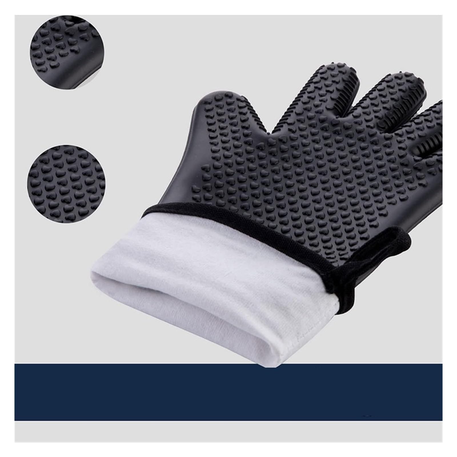 Guantes de horno extra largos, silicona resistente al calor, acolchados