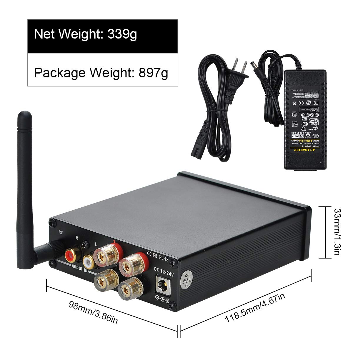 SUCA AUDIO Bluetooth 5.0 Stereo Audio Amplifier