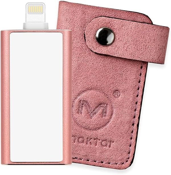 iPhone USB Flash Drive, Backup Photos and Videos, Photo Stick Backup Device for Your iPhone and iPad, External Storage & Memory Expansion (128GB, Rose Gold)