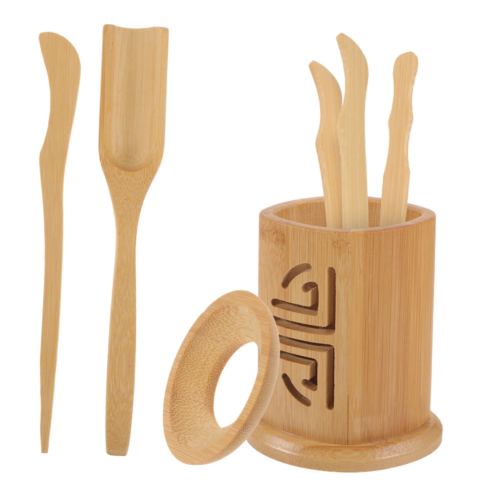 Holibanna 6pcs Traditional Chinese Tea Tools Set Gongfu Tea Accessories for Includes Spoon for Loose for Use