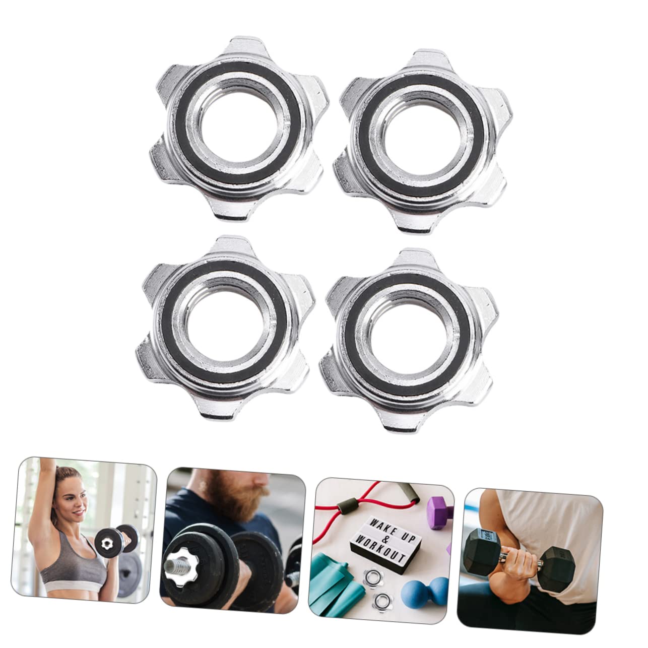 4piezas Tuercas Antideslizantes para Barra Tuerca De Seguridad para Entrenamiento Pesas Hebilla para Barra para Mancuernas