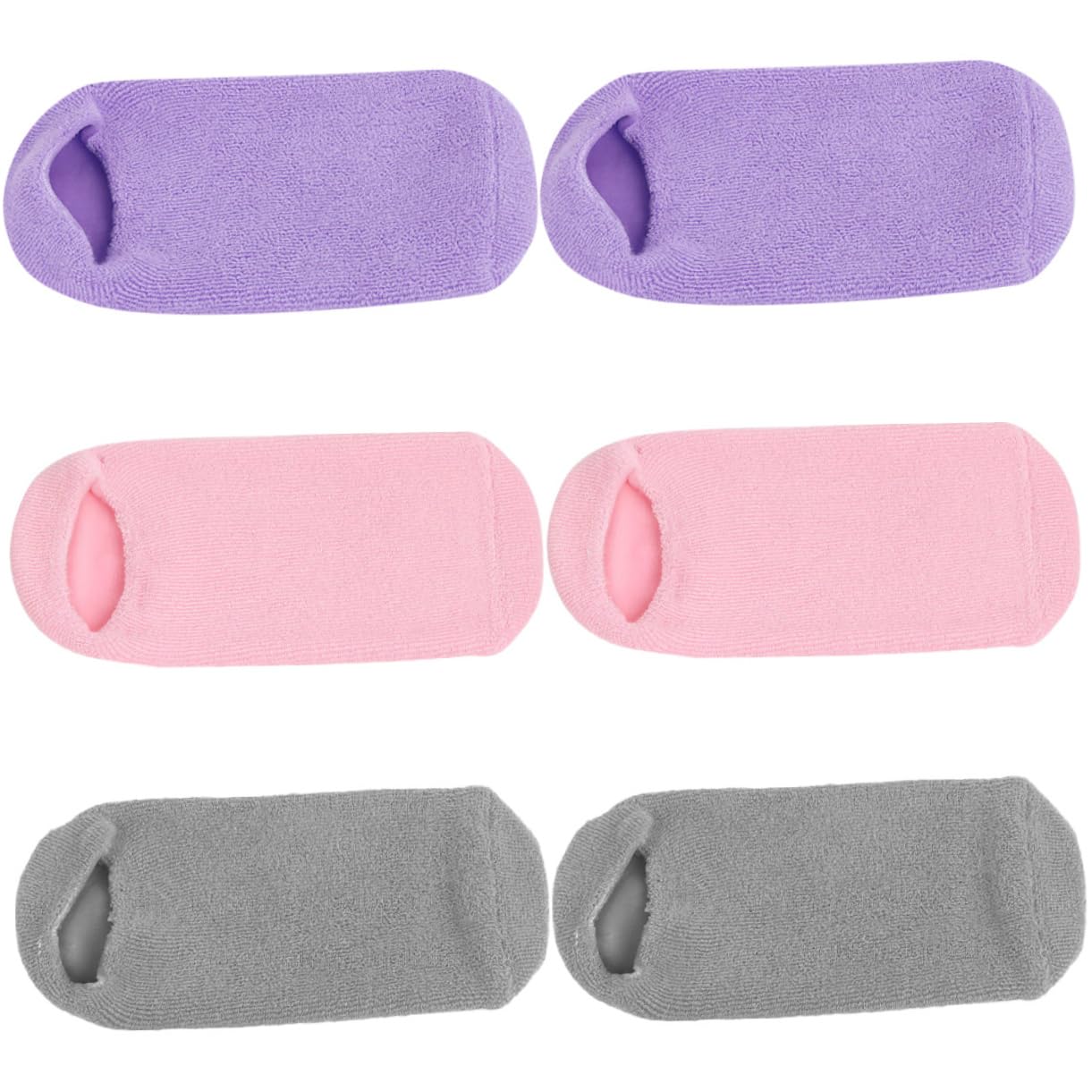 PACKOVE Calcetines Hidratantes de Gel para Mujer, Algodón y Fibra Elástica, 3 Pares, Antideslizantes, para Spa y Uso Nocturno