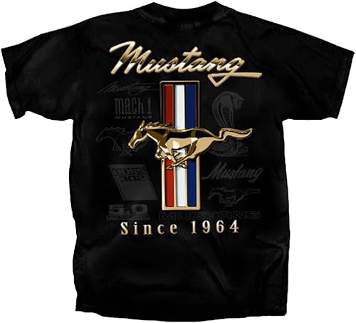 Ford Mustang Tribar GT Mens Shirt (Medium) Negro (Medium,black),Negro -,Extragrande, Negro