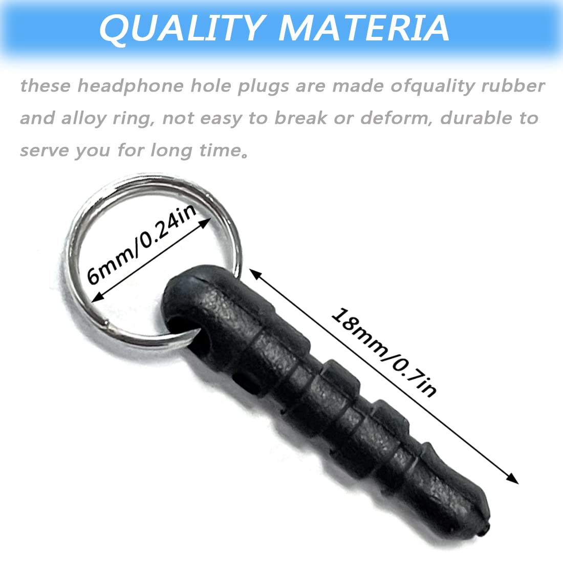 100 Stück Staubschutzstecker Für 3,5mm Kopfhöreranschluss – Mit Aufhängerring, Aus PVC, 2 Cm