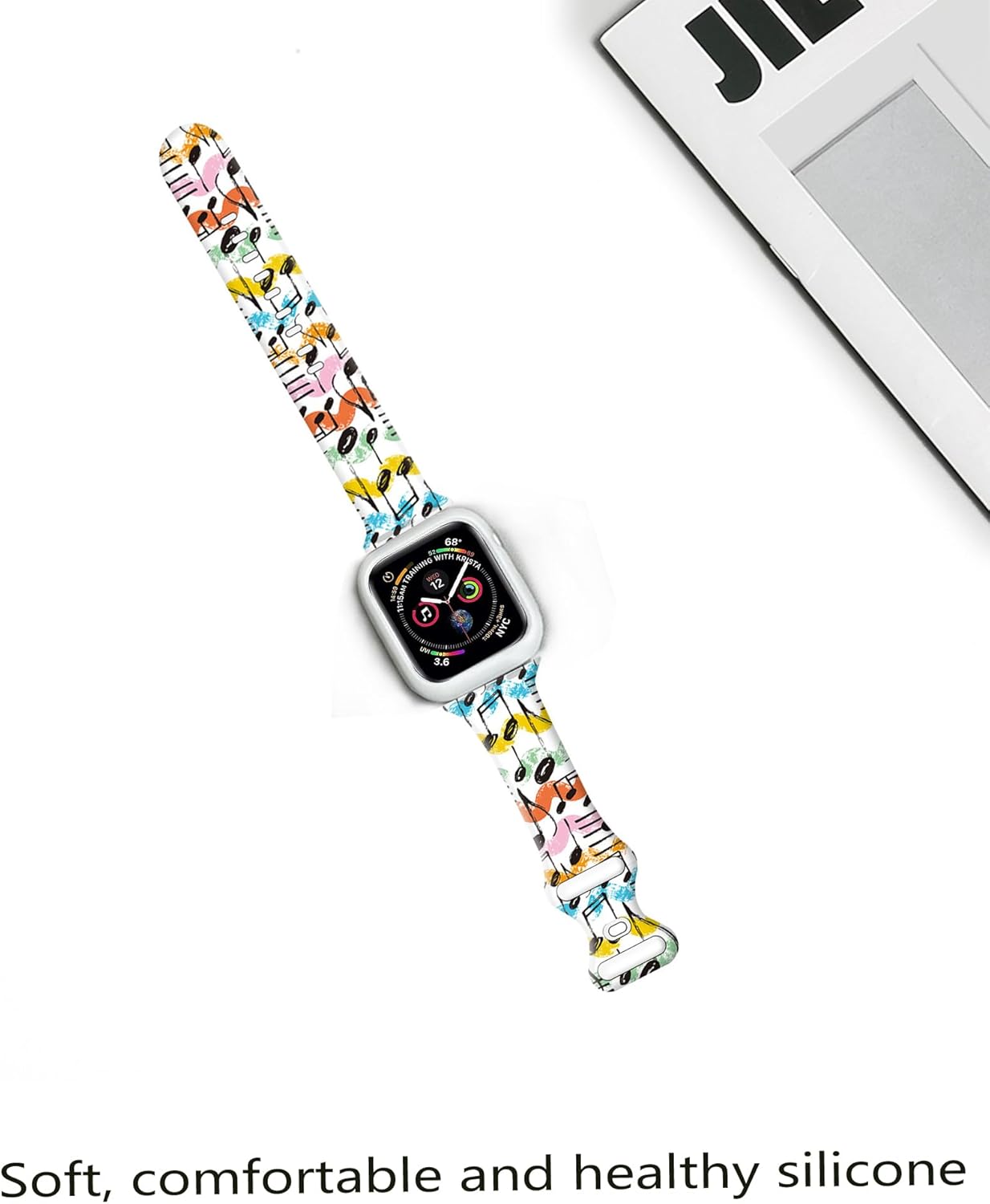 Sport Watch Bands Compatible with Apple Watch Band 38mm 40mm 41mm for Women Men, Adjustable Soft Silicone Replacement Smartwatch Wristband for iWatch Series 7 6 5 4 3 2 1 SE c