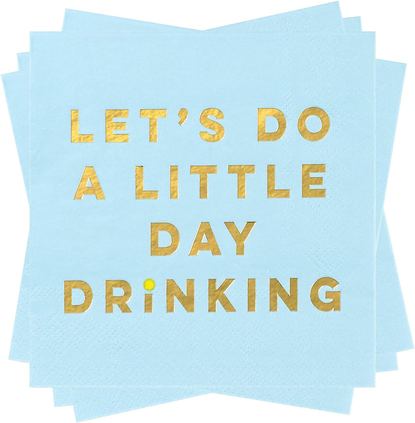 X&O Paper Goods TW4-22027 Let's Do A Little Day Drinking Paper Cocktail Napkins, 5'' x 5'', Blue, 20pcs : Everything Else