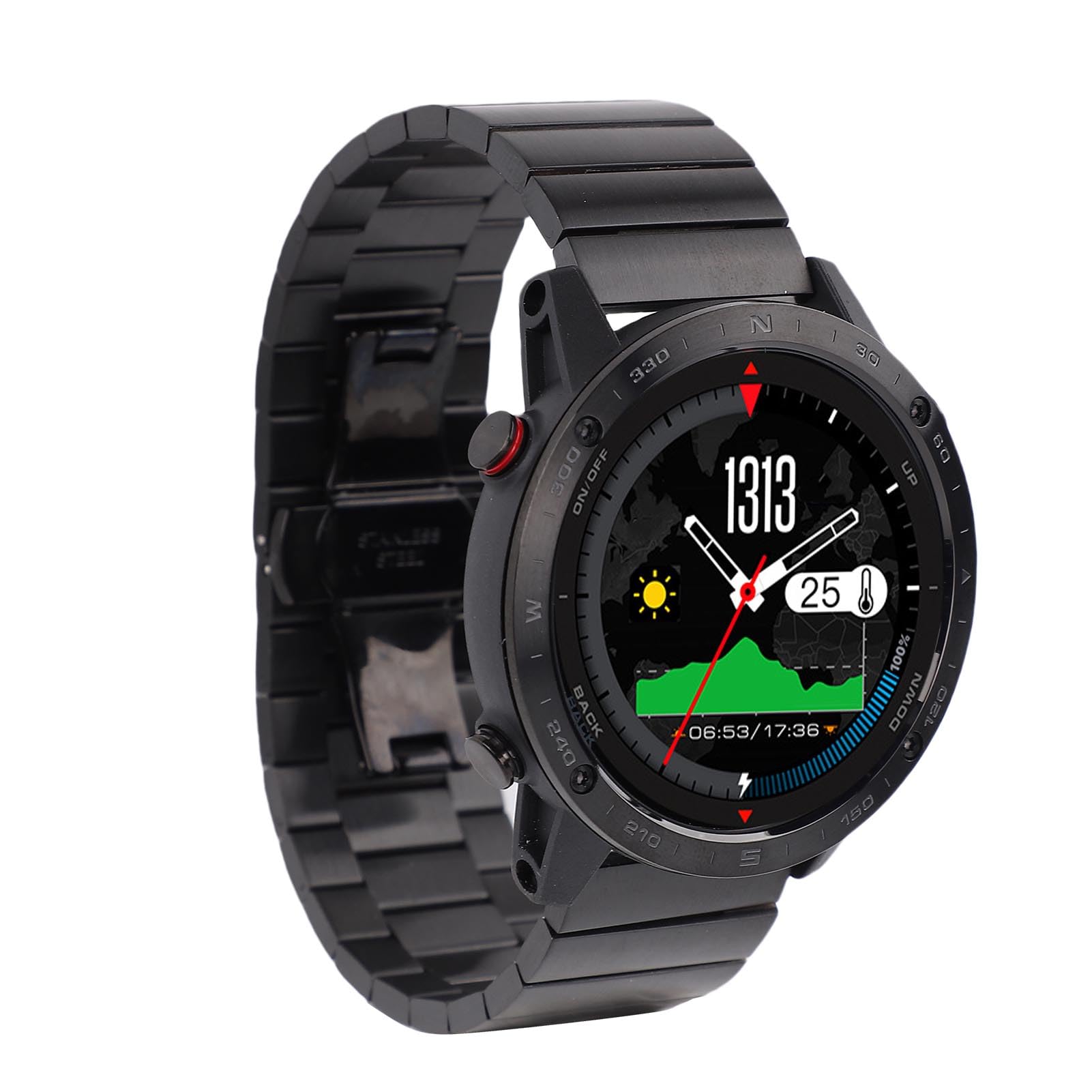 Smart Watch da Uomo Impermeabile Ed Elegante Fitness Tracker per Sport Subacquei Lega Ti da 1,3 Pollici