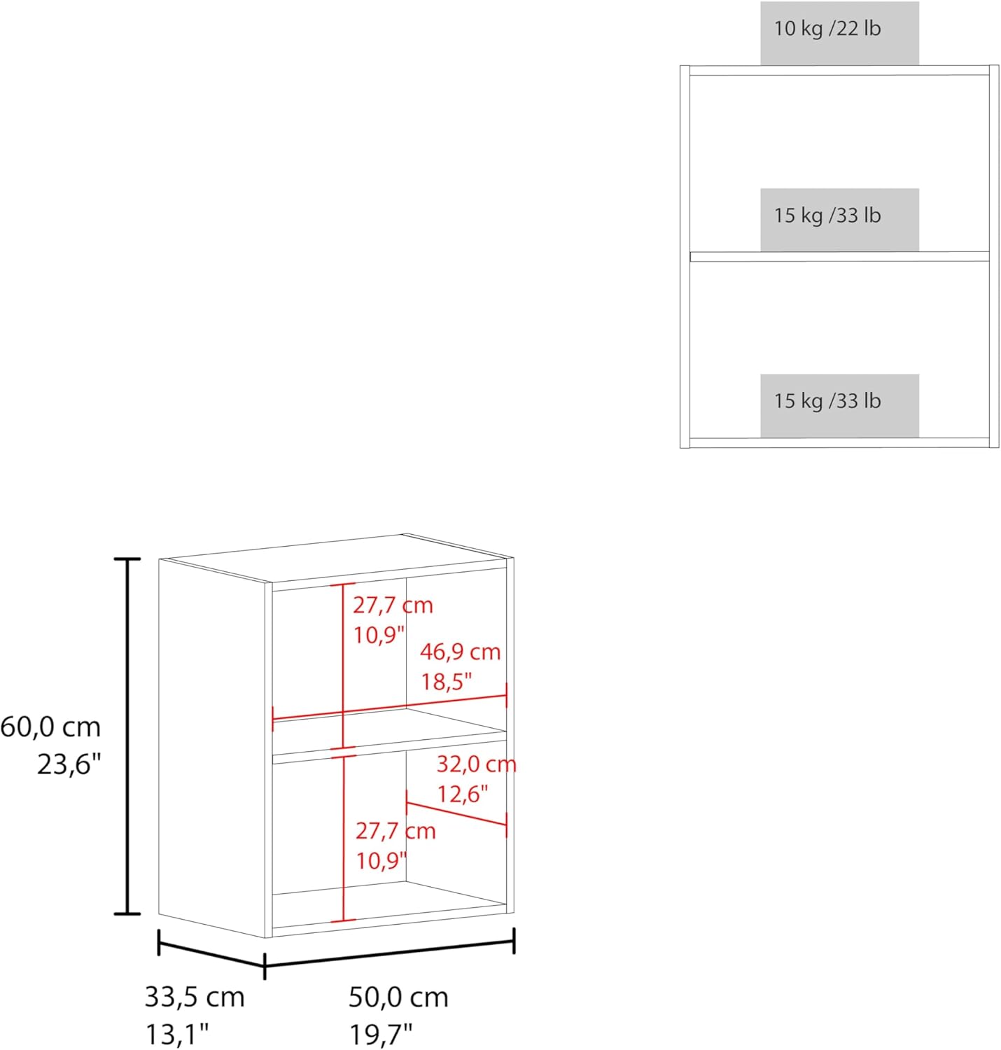 Tuhome Manchester 20-Inch Wall Cabinet with One Door and Two Interior Shelves, Space-Saving Mounted Storage Solution for Bathroom, Kitchen, Laundry or Garage Organization, Compact Vertical Cabinet