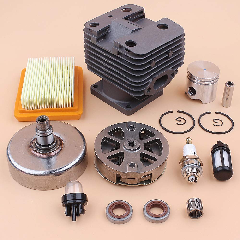 Kit de reconstrucción de Sello de Aceite de Tambor de Embrague de Filtro de Aire de pistón de Cilindro de 35MM para Motor de Motor de cortadora de desbrozadora STIHL FS120 FS200 FS250