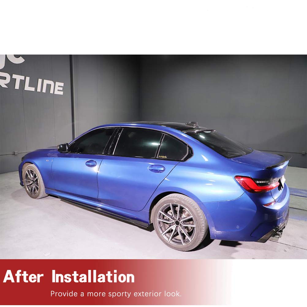 Gloss Black Side Skirt Extensions For 2019+ BMW G20 320i 330i M340i – Sporty Add-On