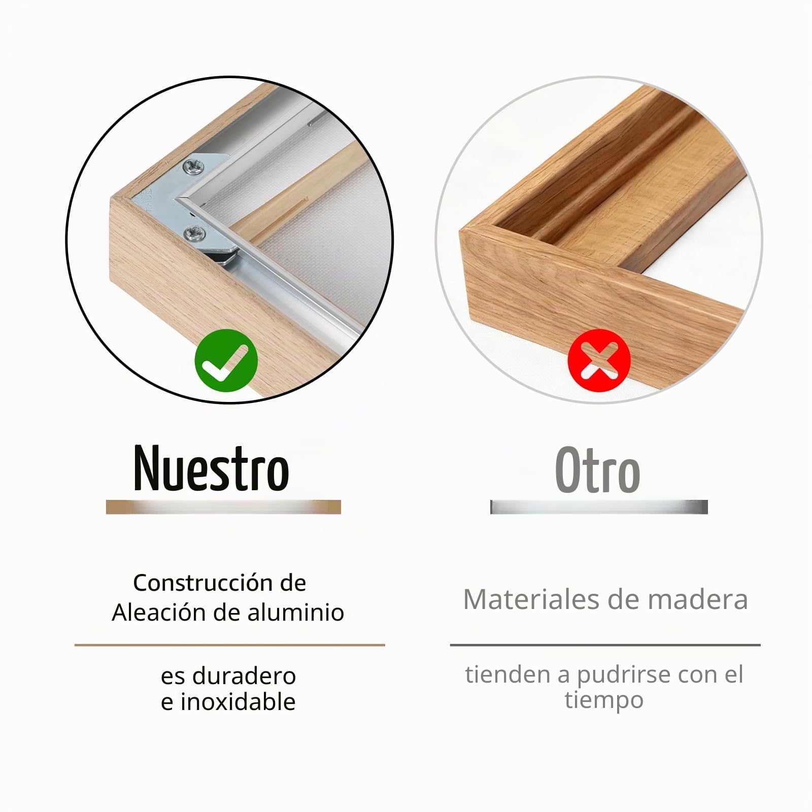 Marco de juntas de sombra de 40 x 50 cm, marco de aluminio para lienzo, montaje sin agujeros, fácil de quitar para cambiar el diseño, marco negro para lienzo/bastidor (color madera, 40 x 50 cm)