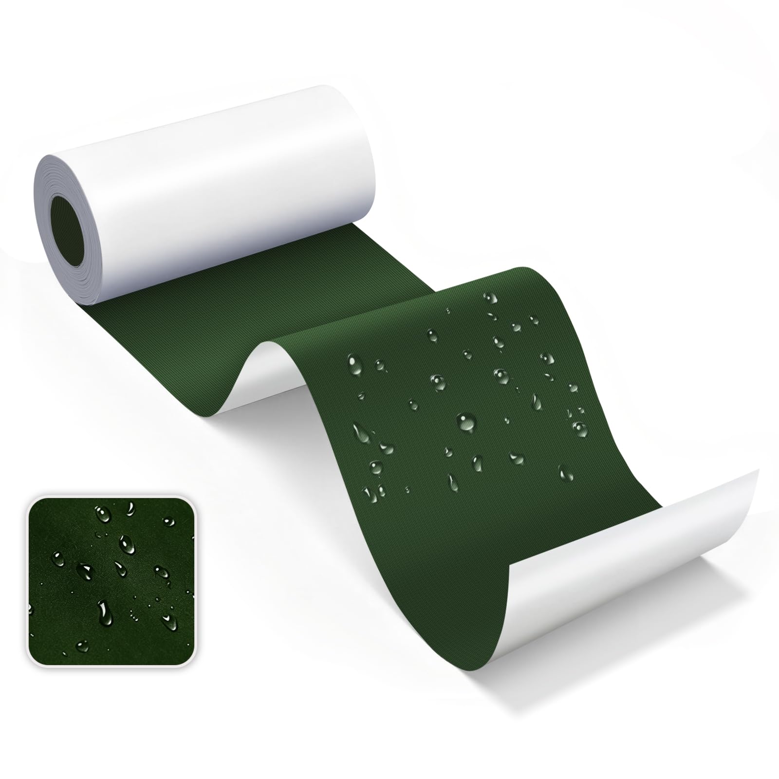 Skystuff Self-Adhesive Fabric Tent Repair Tape, Heavy Duty Waterproof Nylon Repair Patches for Tent, Clothes, Down Jacket, Sleeping Bag, Camping Outdoor Gear, Instant Strong Fix, 7.6x200cm, Army Green