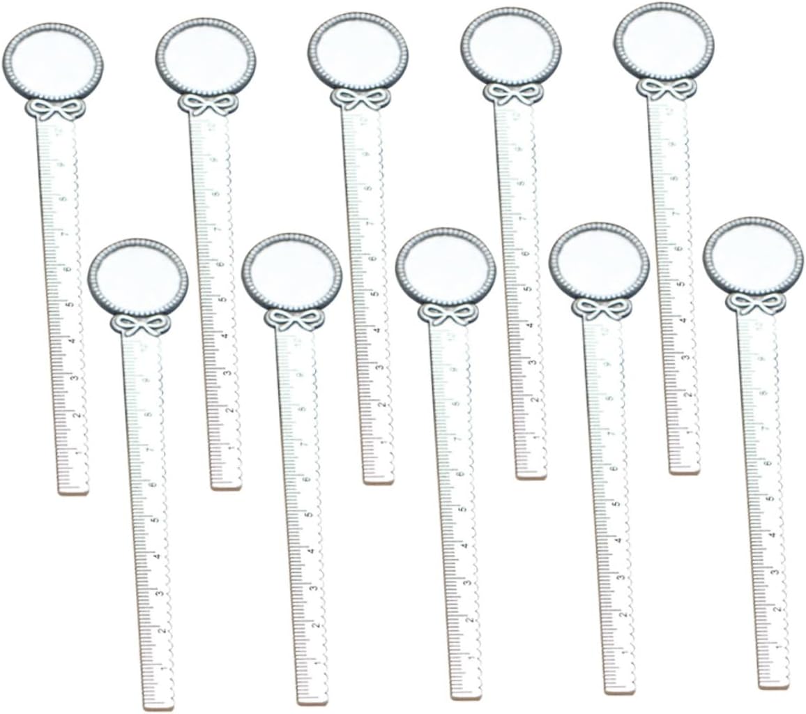 10pcs Stationery Metal Bookmark Office Stationery Supply Book Markers Metal Ruler Bookmark Creative Bookmarks Bookmark Ruler Silver