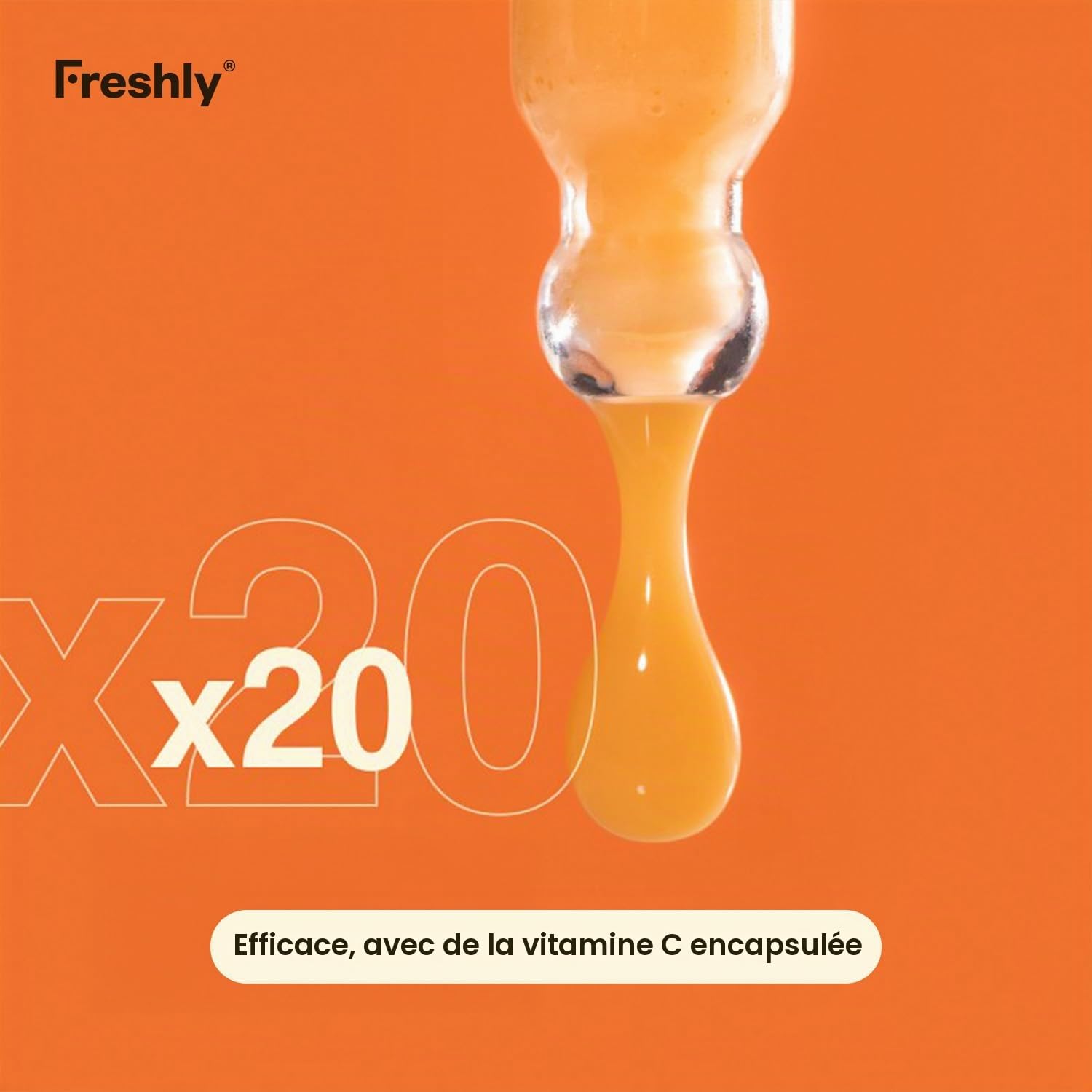 Freshly - Sérum Visage - Antioxydant avec Vitamine C et Extraits Naturels - Apporte Éclat et Fermeté - Convient aux Femmes Enceintes et aux Peaux Sensibles - Formule 99,9% Naturelle - 30 ml