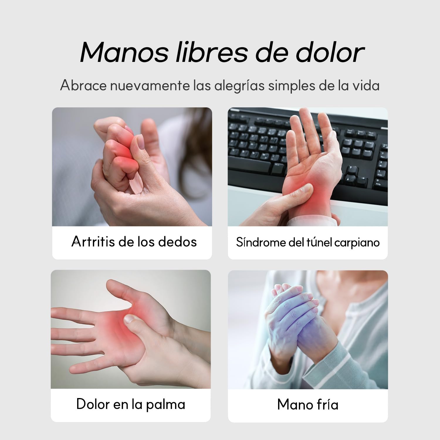 Masajeador de Manos Refrigerante HubiCare con Compresión Fuerte, Rodillo de Amasamiento con Calor y Correa para Muñeca para Alivio de Artritis y Túnel Carpiano, Autocuidado, Regalo de Verano