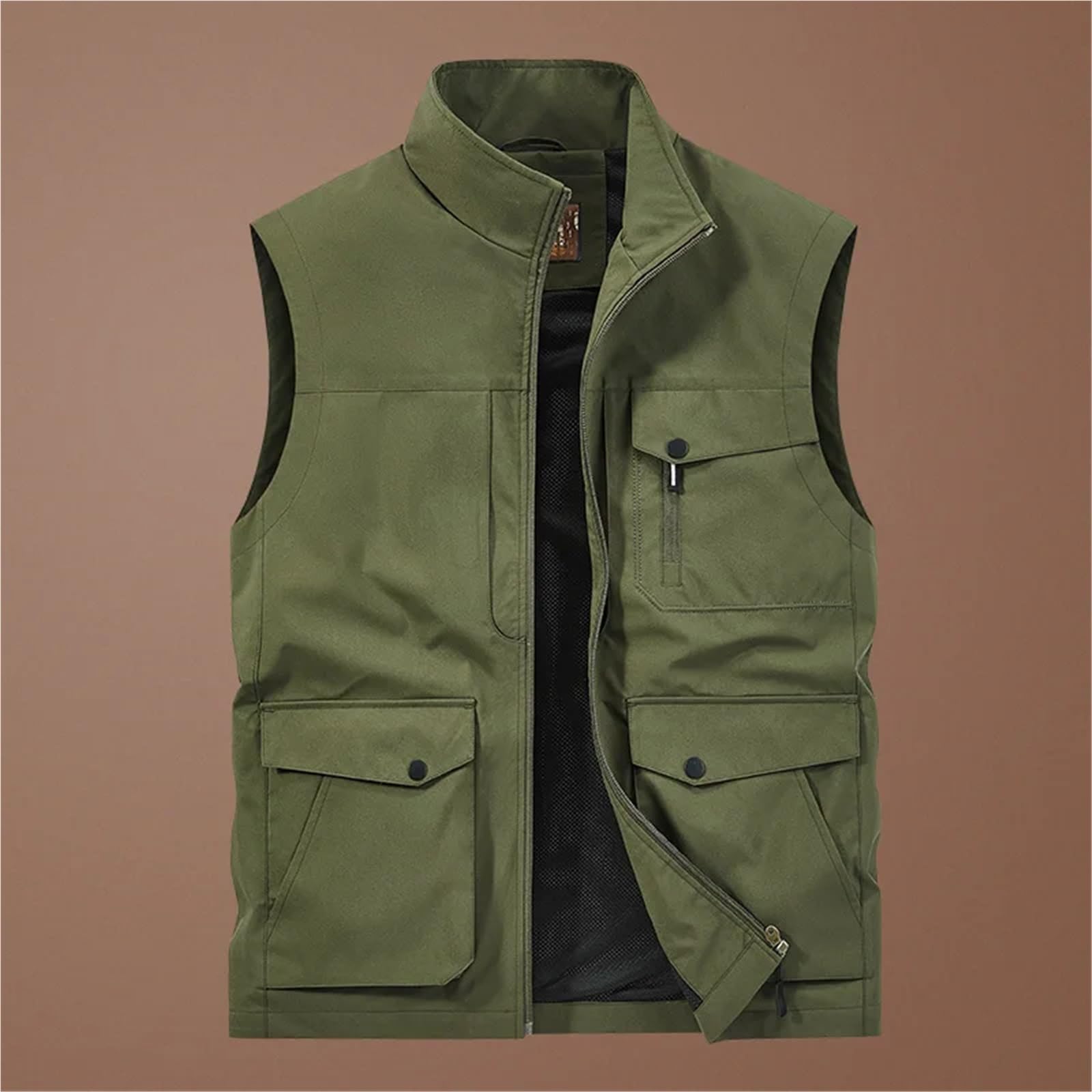 Gilet de pêche grande taille pour hommes, gilets de pêche, vestes de chasse pour hommes, veste sans manches, veste d'extérieur multi-poches pour photographie gilet (bleu foncé, 5XL)