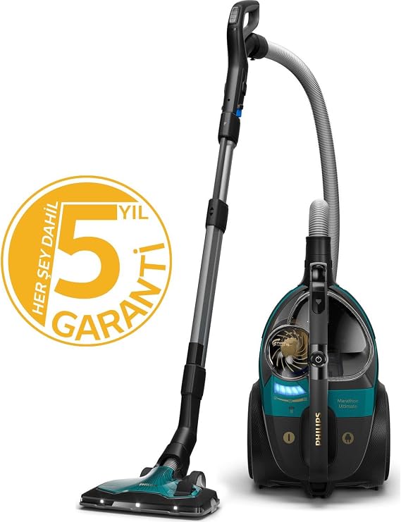 Philips Marathon Ultimate Toz Torbasız Elektrikli Süpürge, 899W, PowerCyclone 10, TriActive Ultra LED Başlık, Power Max Sensör, XB9185/07