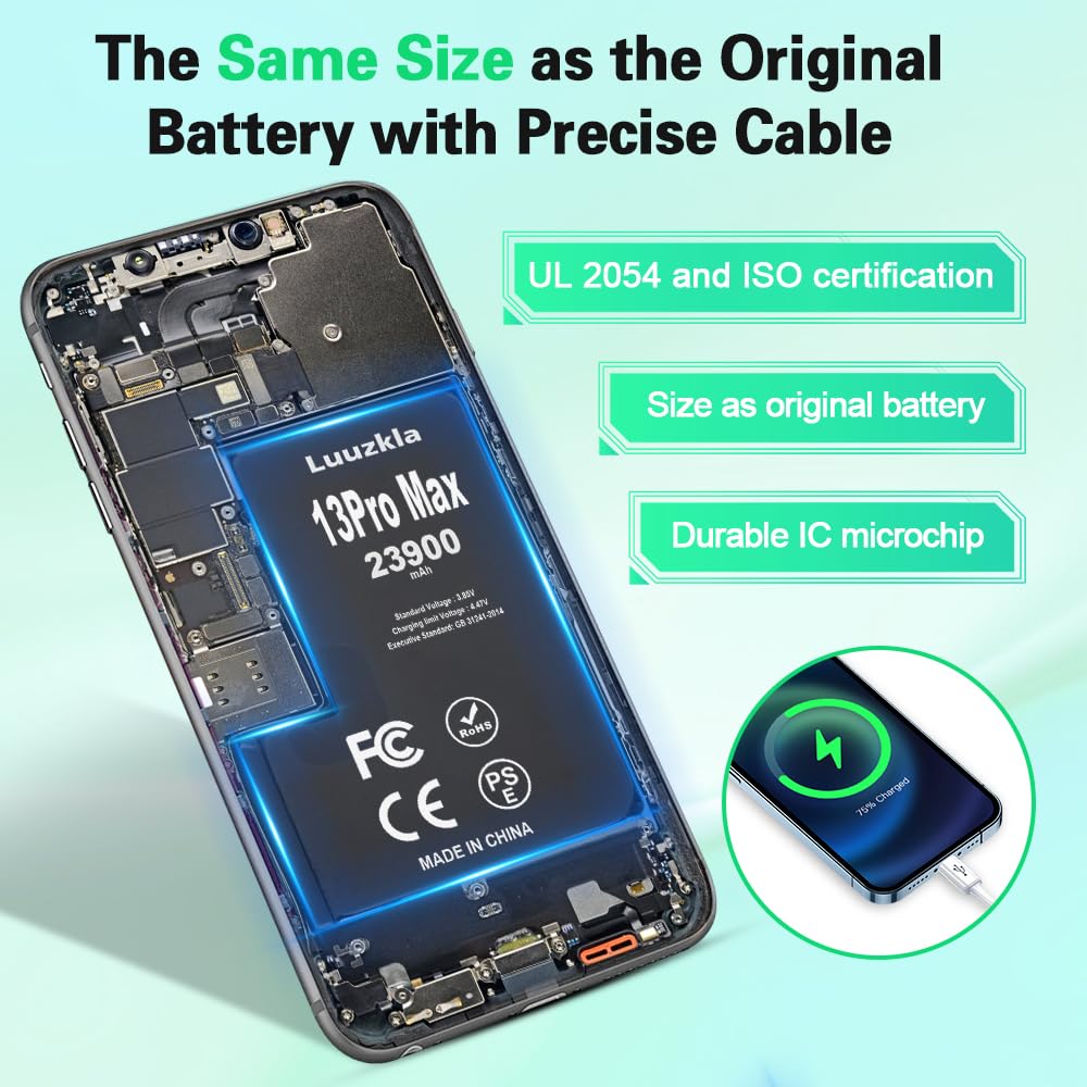 Amazon.com: Luuzkla 23900mAh Battery Compatible with iPhone 13 Pro
