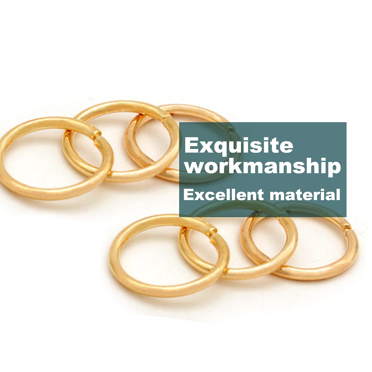 100 anellini aperti da 20 mm, connettori dorati per gioielli per la realizzazione di gioielli, bracciali, portachiavi, collane, cavigliere, arti e mestieri (KC Gold)