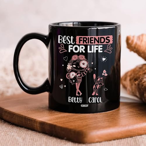 Vista 60 de CUBICER Taza de café de cerámica blanca personalizada, con nombre personalizado, divertidas tazas novedosas con refranes, onzas, regalos de Navidad