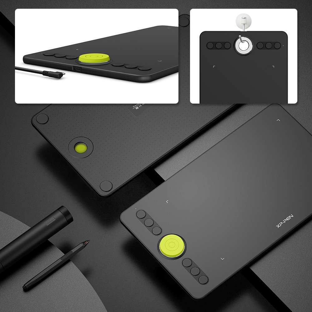 XP-PEN Deco 02 - Tableta Gráfica Dibujo Digital con Lápiz 8192 Niveles | Tableta Profesional con Goma de borrar y Botones Express, Tableta Digitalizadora Compatible con Windows, Mac OS