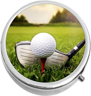 Golf Driver and Ball Medicine Vitamin Pill Box
