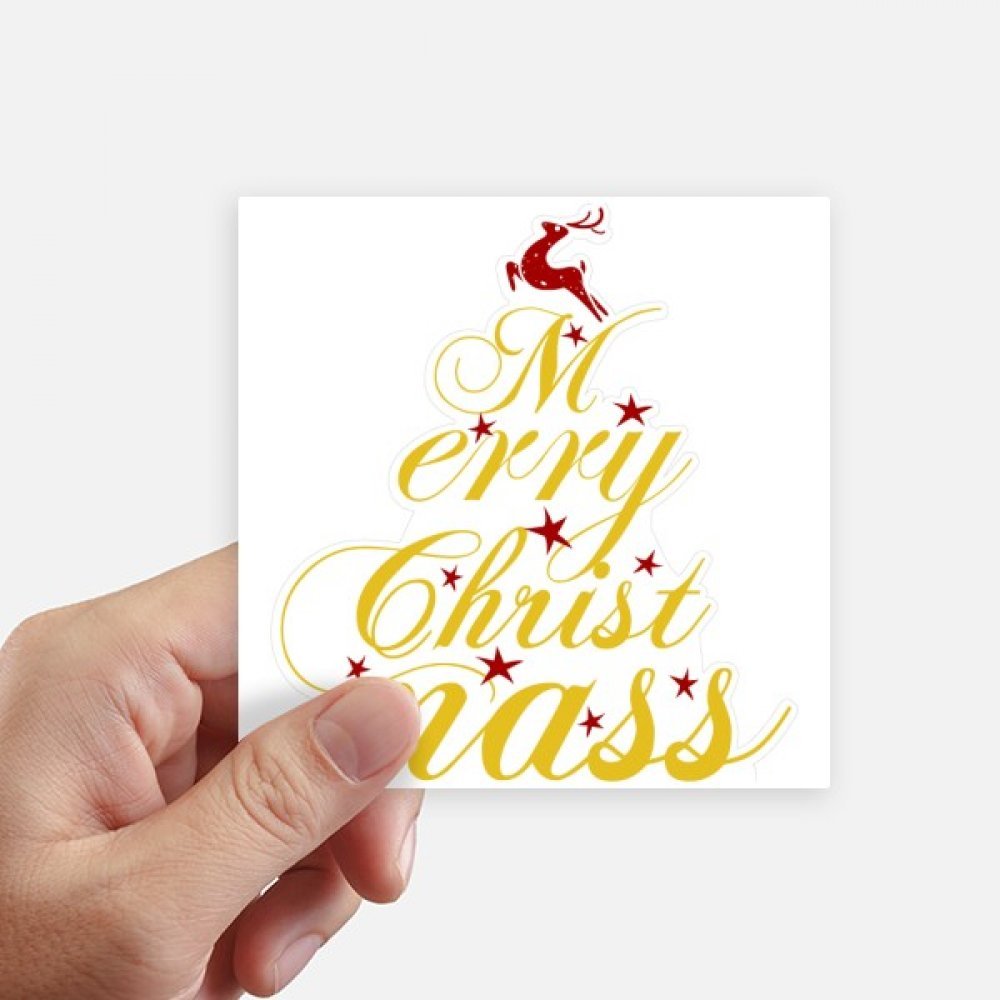 Autocollants carrés de Noël 10cm motif cerf pour décorer les ordinateurs portables