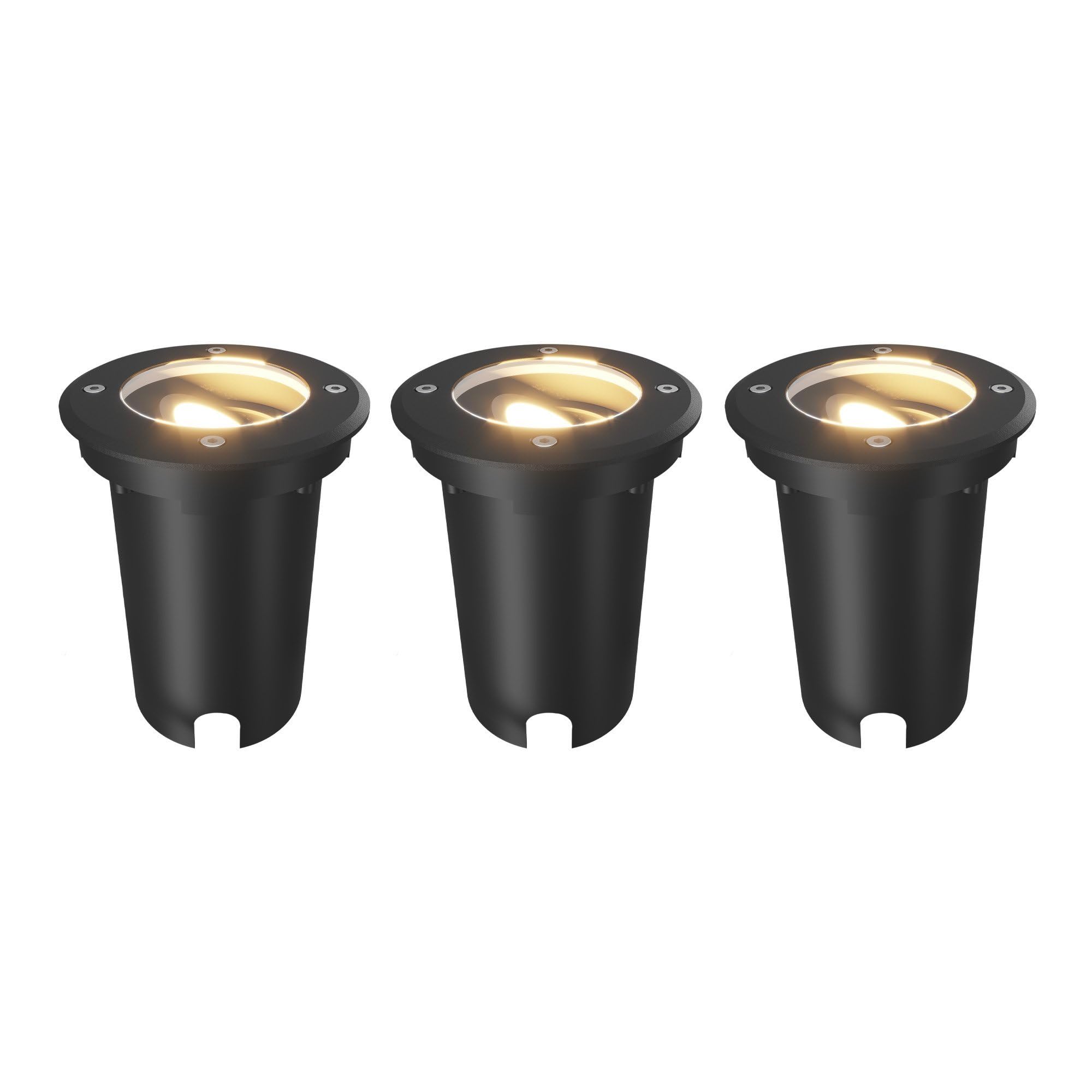 Ledvion 3 Pack LED Outdoor Ground Light IP67 10W 230V GU10 Black — image 1