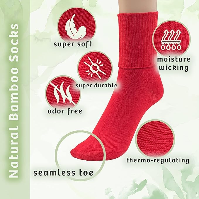 Image of Silky Toes Womens Soft Rayon from Bamboo Socks | 3-6 Pairs Breathable Seamless Toe Crew Socks | Casual Dress Womans Socks